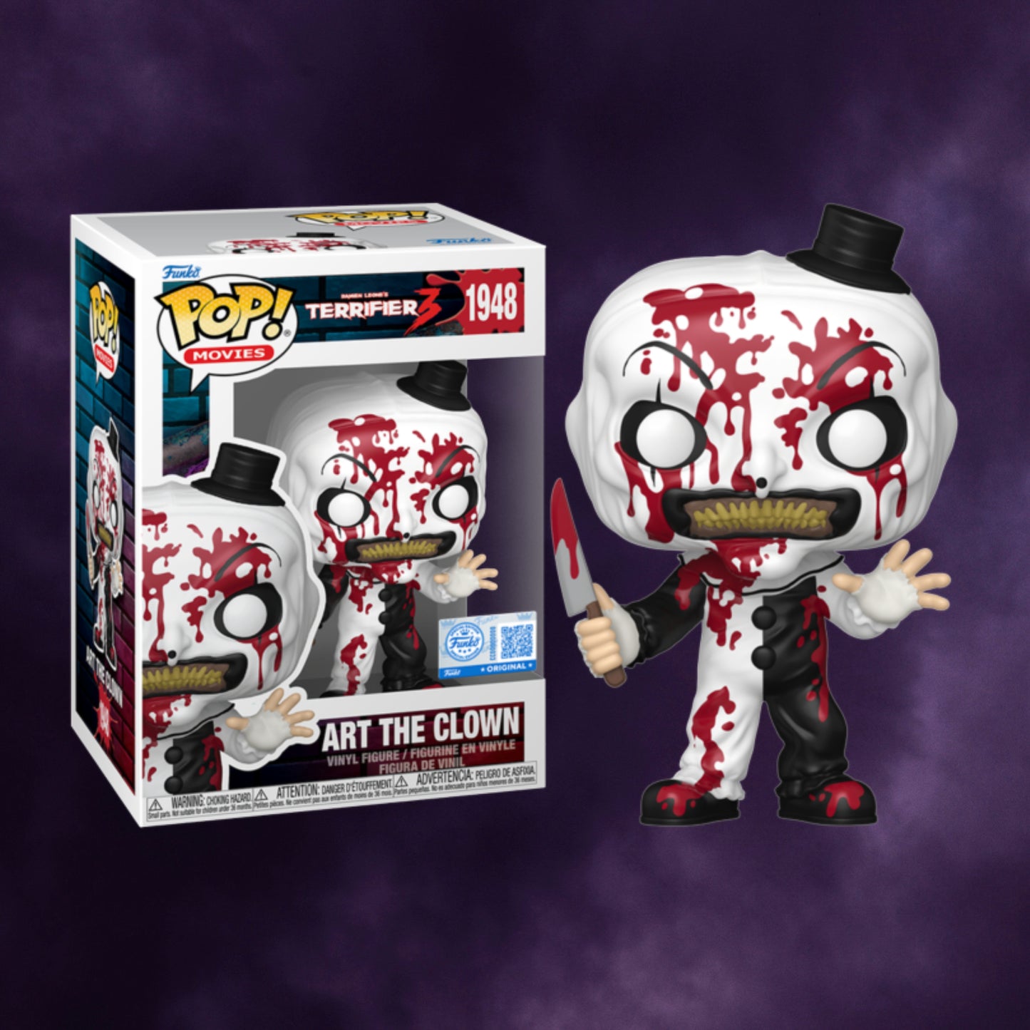 Terrifier – Art the Clown with Knife (Bloody) Pop! #1948 (Special Edition)