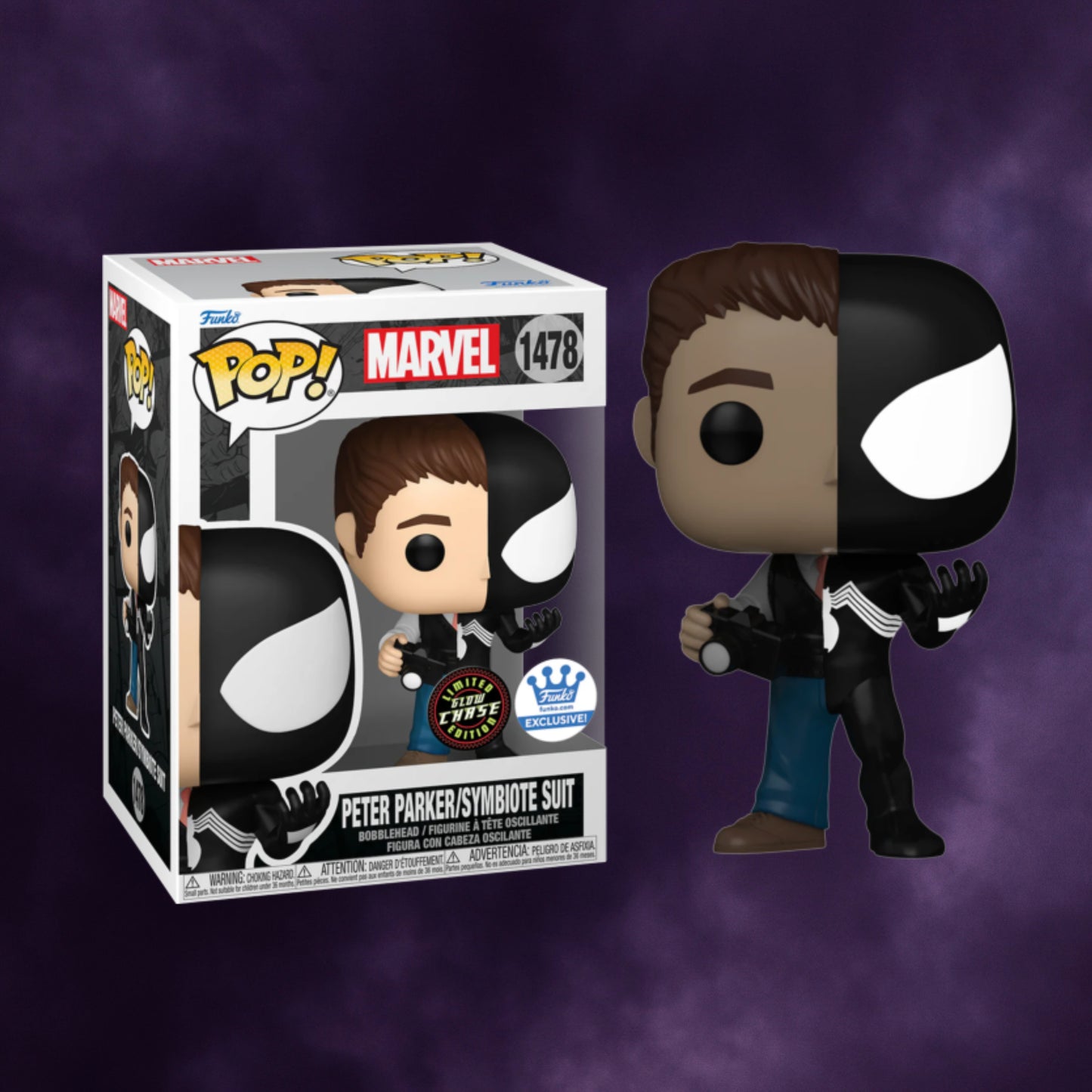 Funko Pop! Marvel – Peter Parker / Symbiote Suit Limited Chase Edition #1478