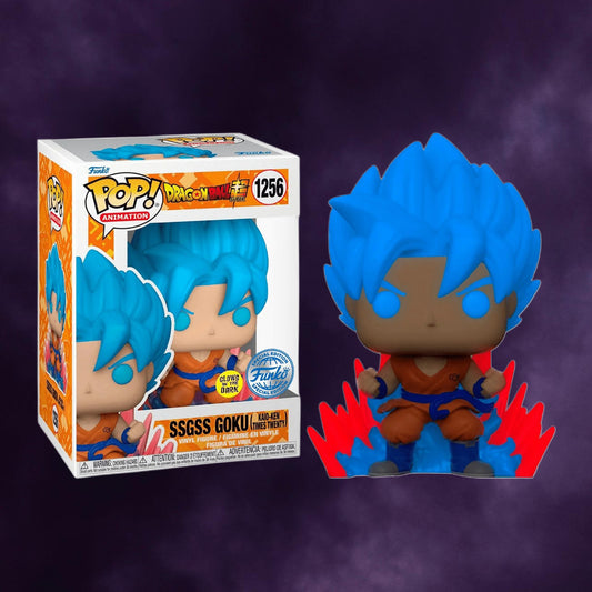 Funko Pop! Dragon Ball Super – SSGSS Goku (Kaio-Ken Times Twenty) Glow in the Dark BoxLunch Exclusive #1256