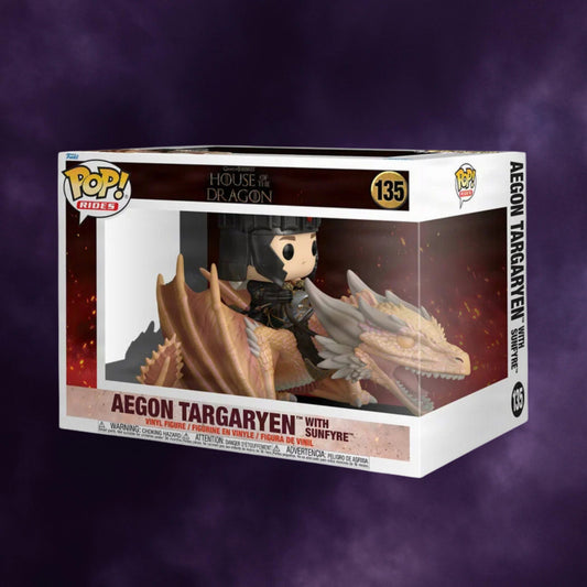 Game of Thrones: House of the Dragon – Aegon Targaryen with Sunfyre Funko Pop! Rides #135