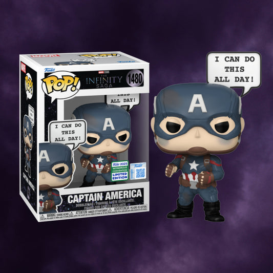 Marvel The Infinity Saga - Captain America 'I Can Do This All Day' Funko Pop! (2025 Wondrous Convention Exclusive) #1480