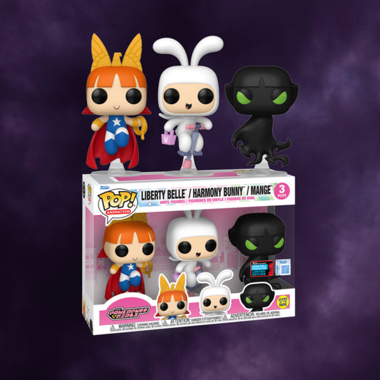 The Powerpuff Girls - Liberty Belle, Harmony Bunny & Mange Glow-in-the-Dark Pop! Vinyl Figure 3-Pack #3 (2025 Fall Convention Exclusive)