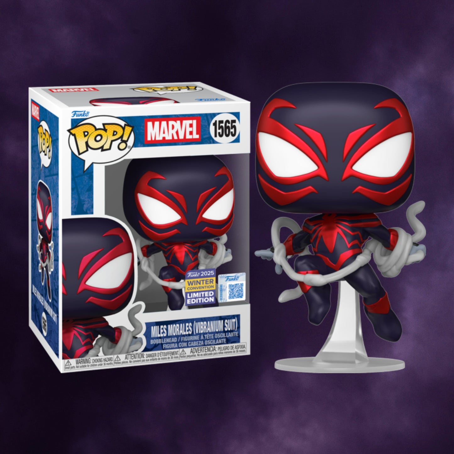 Spider-Man – Miles Morales (Vibranium Suit) Pop! Vinyl Figure (2025 Winter Convention Exclusive)