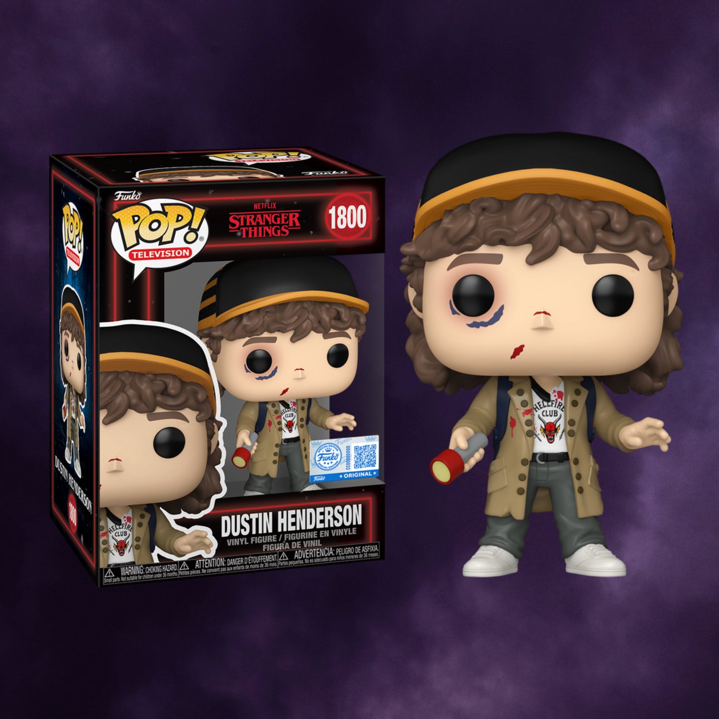 Stranger Things – Dustin Henderson (Battle Damaged) Exclusive Funko Pop! #1800