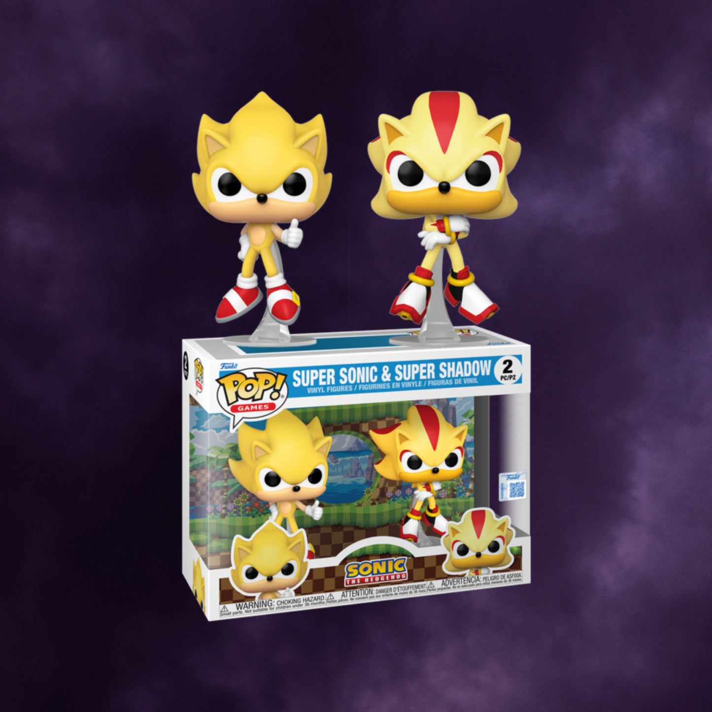 Funko Pop! Games Sonic the Hedgehog Super Sonic & Super Shadow 2-Pack Special Edition