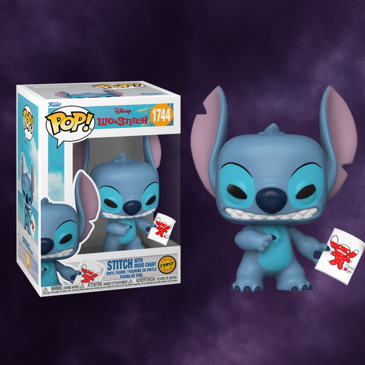 Funko Pop! Disney: Stitch with Mood Chart Limited Chase #1744