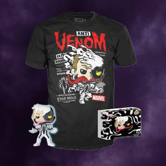 Anti-Venom Glow in the Dark Exclusive #401 Funko Pop! & Tişört Seti