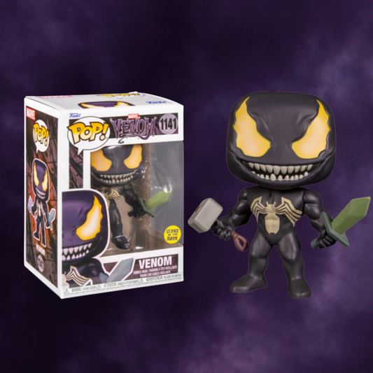 Venom with Mjolnir and Sword Glow in the Dark Exclusive Funko Pop! #1141