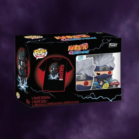 Naruto Shippuden Kakashi Hatake (Raikiri) Glow in-the Dark Funko Pop! & Tee Box Set