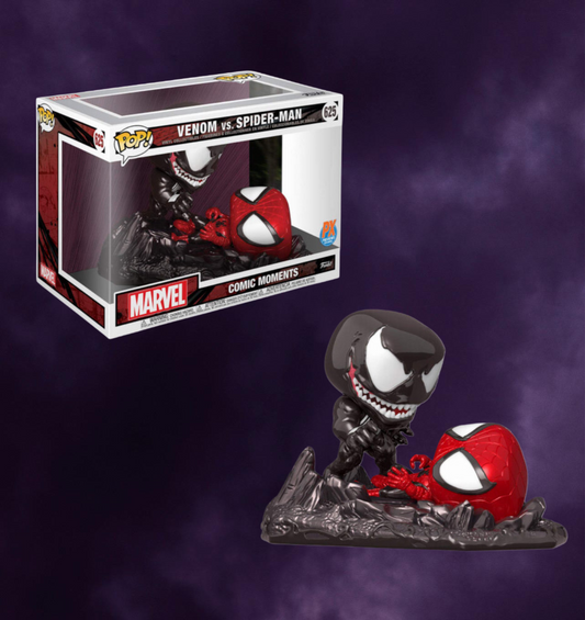 Marvel Comic Moments Spider-Man vs Venom Metallic Exclusive Funko Pop! Figure #625