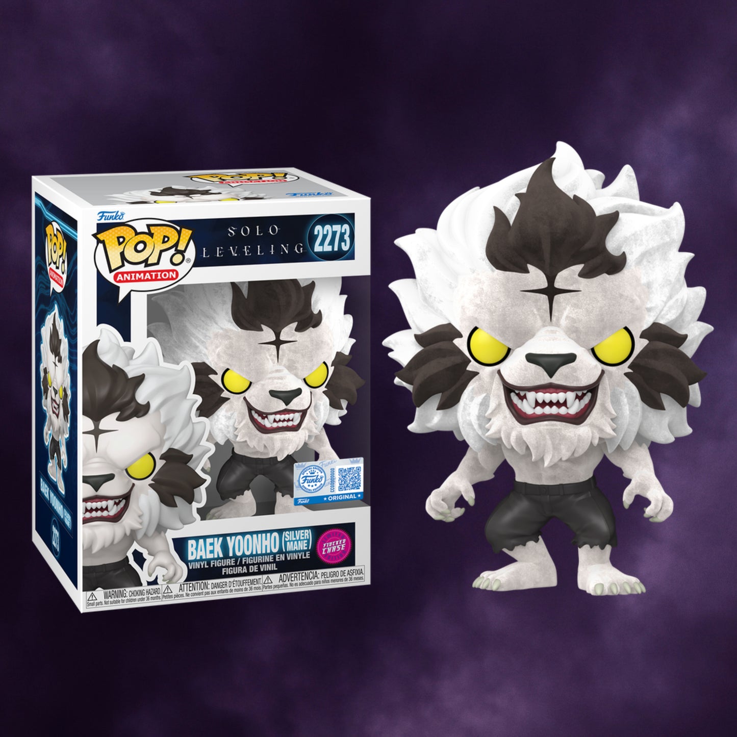 Funko Pop! Animation: Solo Leveling – Baek Yoonho (Silver Mane) Flocked Limited Chase #2273