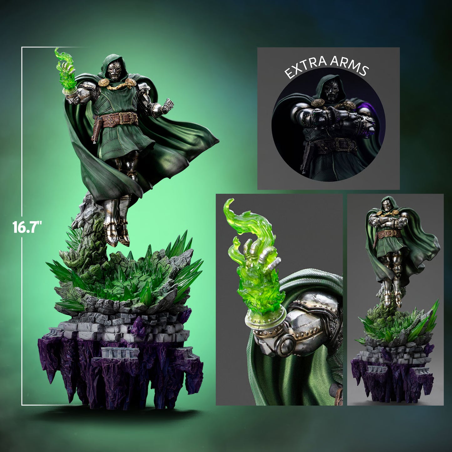 Statue Doctor Doom Deluxe - Infinity Gauntlet Diorama - Art Scale 1/10 - Iron Studios
